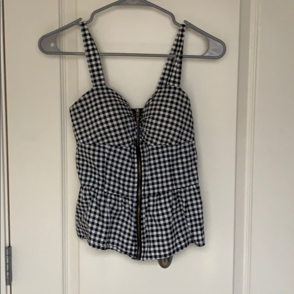 Plaid shirt with padded bra within